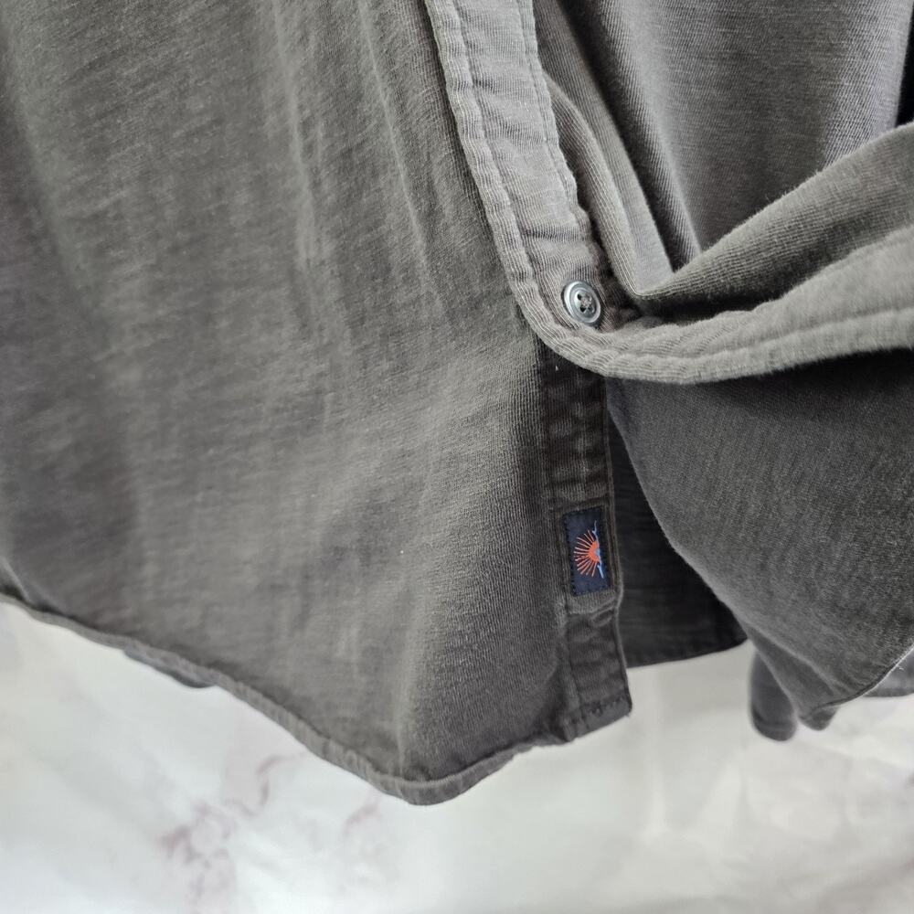Faherty Shirt Mens XL Button Up Long Sleeve Organic Washed Black Sunwashed Gray - Picture 10 of 12